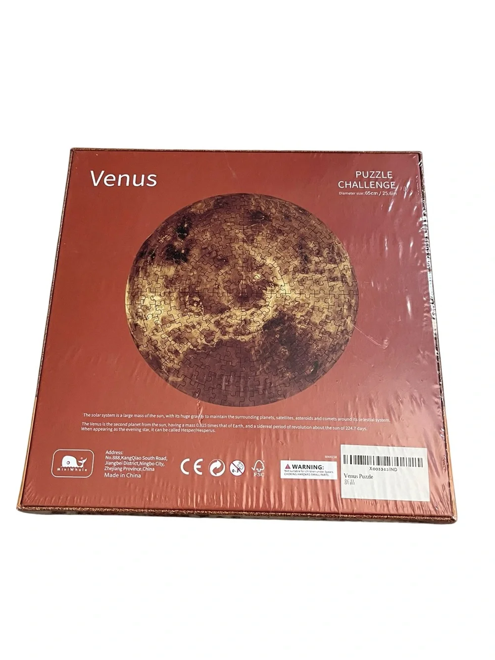 New Sealed Mini Whale The Planet Venus 200 Piece Round Jigsaw Puzzle 25.6”D